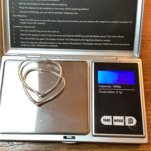 Sterling Silver heart earrings 925 - Picture 5 of 5